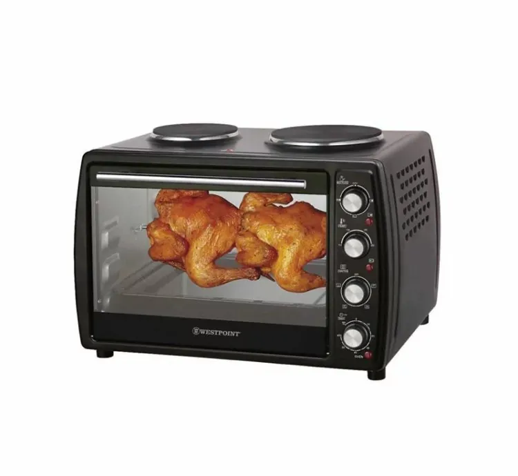 Westpoint Mini Oven 45L 2 Hotplate + Grill + Turnspit Black WOY-45215.4