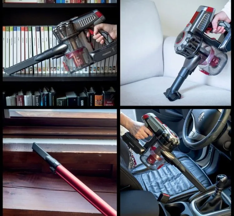 Kenwood Cordless Vacuum Cleaner 2-in-1 Upright Stick Vacuum Cleaner + Handheld Vacuum Cleaner with 22.2V Li-ion Battery 160W Suction Power 45 Minutes Run Time for Multi Surface SVM12.000RD