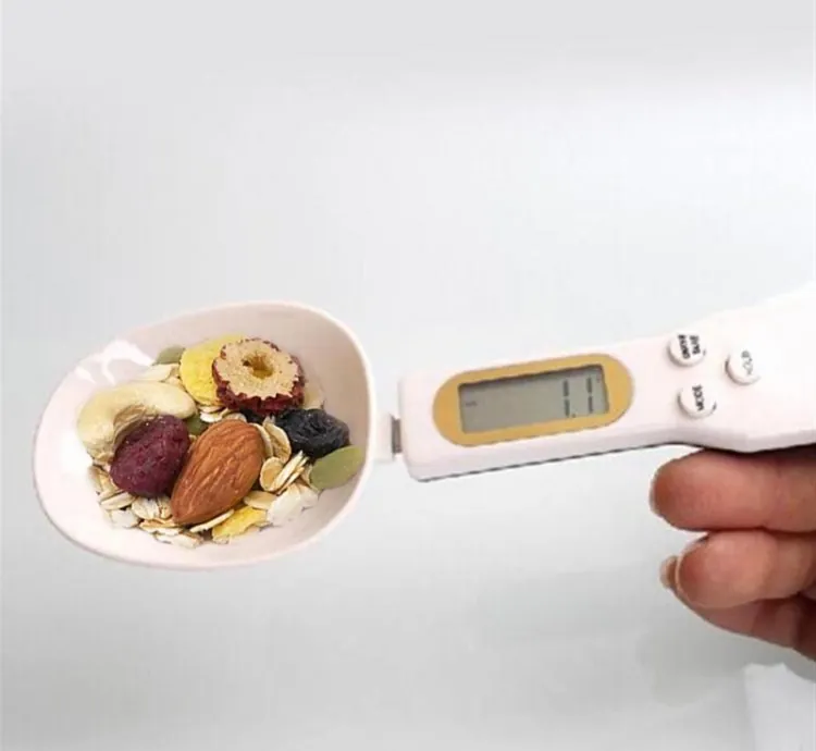 Electronic Digital Kitchen Measuring Spoon Scale 500g/0.1g Used for Milk Tea Flour Spices and Seasoning with LCD Display White