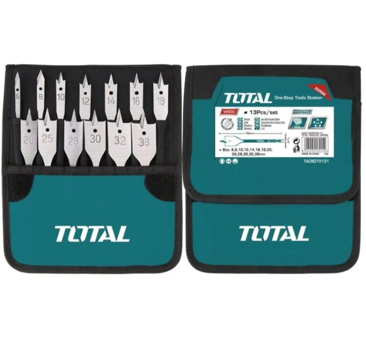 Total Drill Bit Set Flat Wood 13pcs TACSD70131