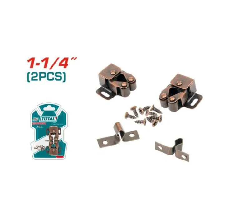 Total Double Roller Catch 1-1/4" with Galvanize Surface, Includes Fasteners, Steel 2pcs TRC2304