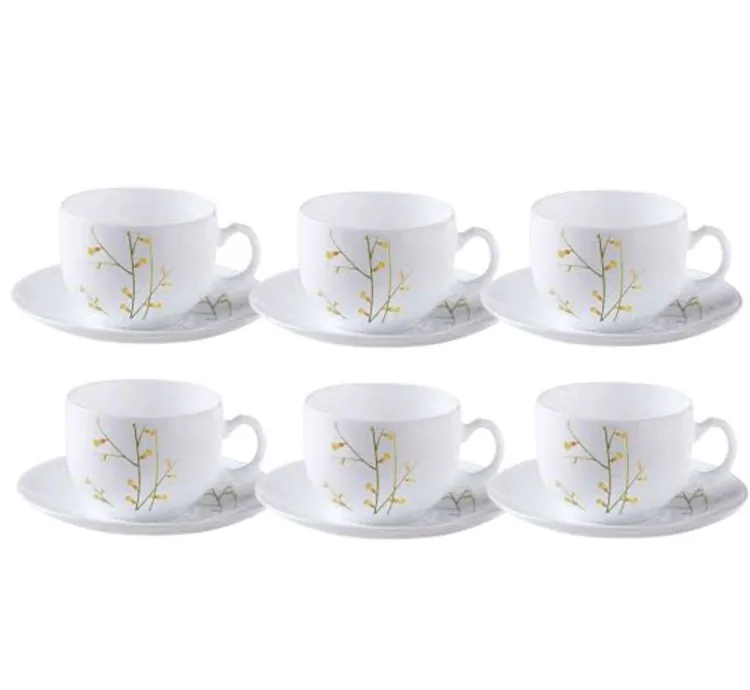 La Opala Cup & Saucer 6pcs Set Citron Weave 220ml LW022