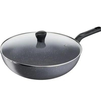 Tefal Natura Stone Wokpan 28cm Non Stick Thermo Signal 100% Safe Frying Pan Mineralia Healthy Cooking B2269295