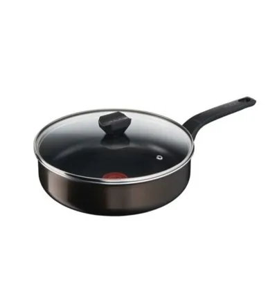 Tefal Easy Cook Sautepan 24CM + Lid Suitable for All Heat Sources Except Induction Non-Stick Coating Made in France B5543202