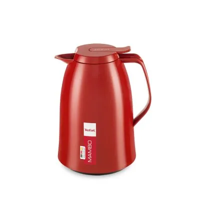 Tefal Mambo Jug Red 1 Liter Insulated Thermos Vacuum Flask Plastic-Polypropylenex (PP) Glass Liner K3039112