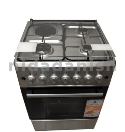 Westpoint Cooker 60x60cm 3 Gas Burners 1 Electric Plate with Electric Oven Auto Ignition Inox WCER6631E0X