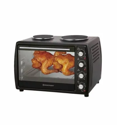 Westpoint Mini Oven 45L 2 Hotplate + Grill + Turnspit Black WOY-45215.4