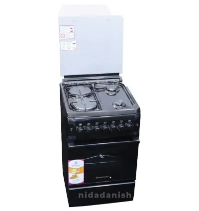 Westpoint Cooker 50x55cm 2 Gas Burners 2 Electric Plates with Electric Oven & Grill Black WCER5522E0N