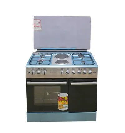 Westpoint Cooker 90 x 60 4 Gas Burners 2 Electric Plate Electric Oven + Gas Compartment Inox WCER9642E8XBO