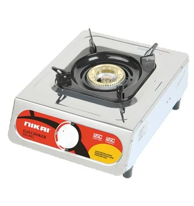 Nikai Gas Cooker 1 Burner Stainless Steel Blue Flame with High Efficiency Stainless Steel Body Full Safety Features NG843