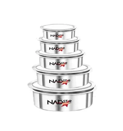 Nadstar Aluminum Sufuria 5pcs with Lid 19-20-21-22-23 Cookware Set Tope Cooking Pot with Lid for Commercial Use - Kitchen Heavy Duty