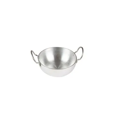 Nadstar Aluminium Classic Karai 6.25" No1 Heavy Base Aluminum Kadai Deep Frying Kadai with Handle for Kitchen