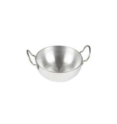 Nadstar Aluminium Classic Karai 7.30" No2 Heavy Base Aluminum Kadai Deep Frying Kadai with Handle for Kitchen