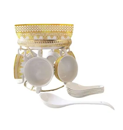 Nadstar Ceramic Soup Set With Soup Cups/Bowls Made of Porcelain Food Serving 921-13