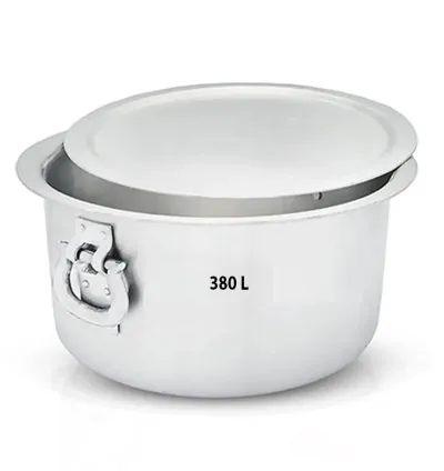 Nadstar Aluminium Sufuria 380L with Lid & Handle 46KG Gauge 5G 5.40MM Aluminium Tapela Patila with Handles Commercial Tope No.74