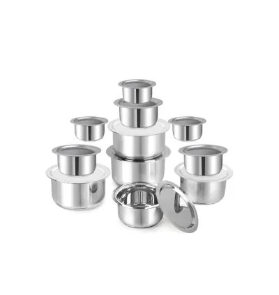 Nadstar Aluminum Sufuria 12Pcs With Lid 12-23 Cookware Set Tope Cooking Pot With Lid and Handle for Commercial Use - Kitchen Heavy Duty Half Polished