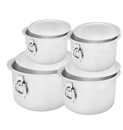 Nadstar Aluminium Sufuria 4pcs with Lid & Handle 75L 85L 100L 110L Cookware Set Tope Cooking Pot for Commercial Use - Gauge 7 Kitchen Heavy Duty Tapela