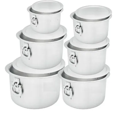 Nadstar Aluminium Sufuria 6pcs with Lid & Handle 75L 100L 125L 155L 190L 230L Cookware Set Tope Cooking Pot for Commercial Use - Gauge 6 & 7 Kitchen Heavy Duty Tapela