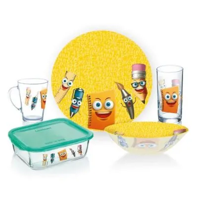 Luminarc Kids Glass Dinner Set Super Hero Junior 5pcs P7866