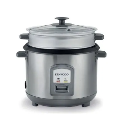 Kenwood 2-in-1 Rice Cooker 2.8L 16-Cups Rice with Food Steamer Basket Non-Stick Cooking Pot Temepered Glass Lid Warm/Cook Lights Spatula Holder Detachable Cord RCM71.000SS