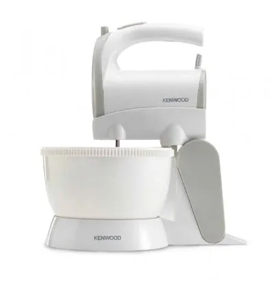 Kenwood Stand Mixer Hand (Electric Whisk) 300W With 2.4L Rotary Bowl 5 Speeds + Turbo Button Twin Stainless Steel Kneader And Beater For Mixing Whipping Whisking Kneading HMP22.000WH