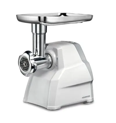 Kenwood Meat Grinder 2100W Meat Mincer with Kibbeh Maker Sausage Maker Biscuit Attachment Feed Tube Pusher 3 Stainless Steel Screens for Fine Medium & Coarse Results MGP40.000WH
