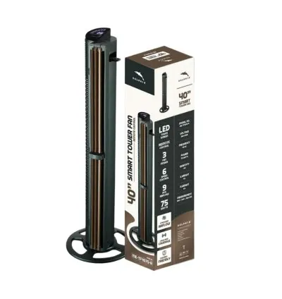Dolphin Smart Tower Fan 40'' 75W LED Touch Screen Remote Control 3 Fan Modes ME-TF4075-R