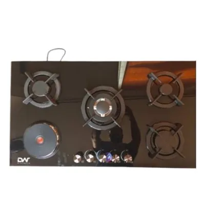 Digi Wave Hob 4 Gas And 1 Hotplate Burner with Auto Ignition 90x60x 8MM Tempered Glass DWGC 2006