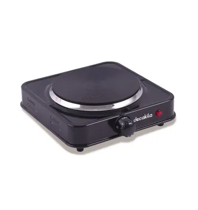Decakila Hot Plate Single 1000W One Burner Heavy Duty Cast Iron Heating Surface 5 Heat Settings Electric Stove Auto Thermostat Control KECC004B