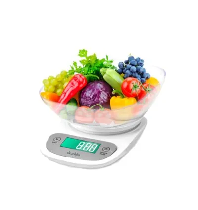 Decakila Kitchen Scale Bowl 2-5000G Digital Multifunction Food Scale Touch Button Ultra Slim with Large LCD Display KMTT092W