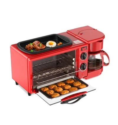 Decakila Breakfast Maker 1050W 3 in 1 Multi Function 9L Oven Coffee Maker & Fryer Including Accessories Coffee Pot Frying Pan Bake Rack Bake Tray KEEV003R
