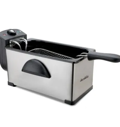 Decakila Deep Fryer 3L Stainless Steel 2000W Temperature 115-190C 304 Stainless Steel Heating Element Oil Fryer KEEC056M