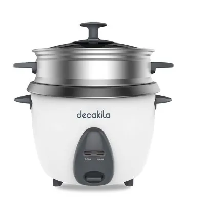 Decakila Rice Cooker 2.8L 700W 10 Cups w/ Automatic Cooking Steamer Tray and Warmer Function| Removable Non-Stick Bowl Measuring Cup and Spatula KEER035W