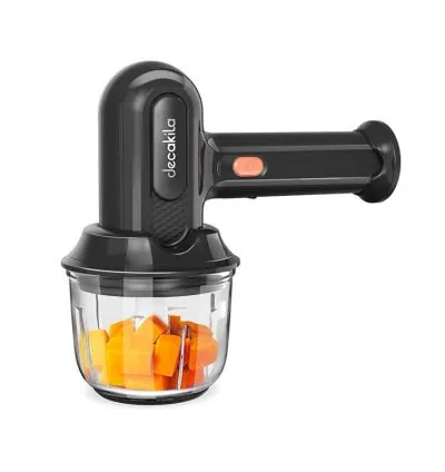 Decakila Hand Mixer 0.3L Glass Bowl 25W 3 Speeds 1500mAh Lithium Battery 2 Attachments Rechargeable KMMX019G