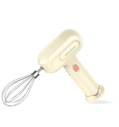 Decakila Hand Mixer 25W 3 Speeds 2 Attachments Rechargeable 1500mAh 2 Pcs Whisk Sticks 1 Pcs USB Charging Line KMMX018E