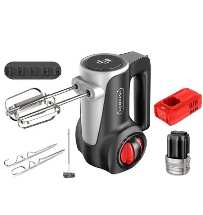 Decakila Hand Mixer 125W 7 Speeds w/ LED Display| 2000mAh Individual Eject Button Self-stand Design for Storage Convenience KEMX023B