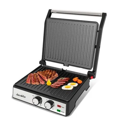 Decakila Contact Grill 2in1 4 Slice 2000W Non Stick Non Stick Coating Cool Touch Safe Handle KEEC079M