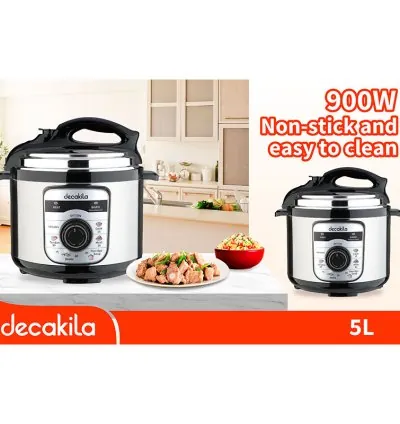 Decakila Electric Pressure Cooker 5L 900W Auto Thermostat Control Energy Saving Non-Stick Pot KEER039M