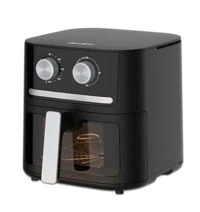 Decakila Air Fryer 6.5L Transparent Window 1600W Non-slip Feet 60 min Timer Single Pot With Pon-Stick Coat Low Oil Fryer KEEC085B
