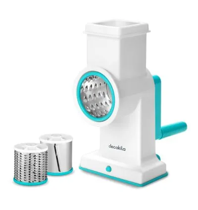 Decakila Manual Grater - SS Blade Easy to Use Safety Design Veggie Chopper Onion Chopper Vegetable Chopper with Container KMTT086W