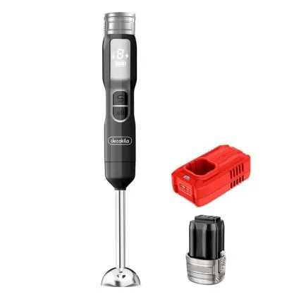 Decakila Hand Blender Cordless 100W LED Display 16V Battery Operated 2000mAh SUS Shaft Blend Rod 5-Speed Control KEJB048B
