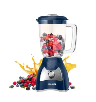 Decakila Blender 500W Capacity 1.5L Jug 2 Speed With Pulse SS Blade Mixer 4-Bladed Stainless Steel Blade KEJB043L
