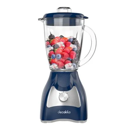 Decakila Blender 650W Capacity 1.5L Jug 2 Speed With Pulse SS Blade Mixer 6-Bladed Stainless Steel Blade KEJB045L