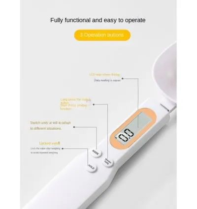 Electronic Digital Kitchen Measuring Spoon Scale 500g/0.1g Used for Milk Tea Flour Spices and Seasoning with LCD Display White