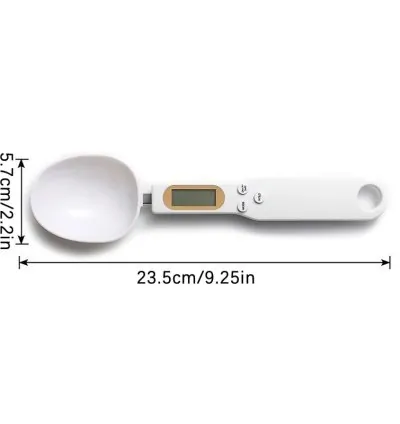 Electronic Digital Kitchen Measuring Spoon Scale 500g/0.1g Used for Milk Tea Flour Spices and Seasoning with LCD Display White