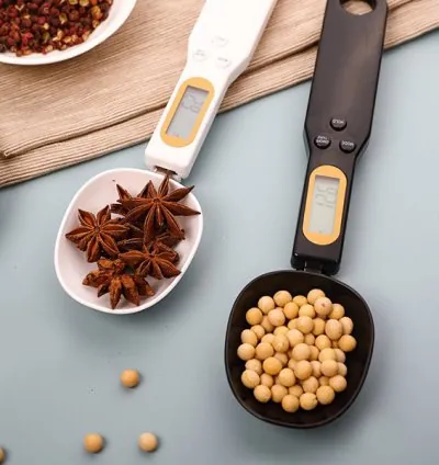 Electronic Digital Kitchen Measuring Spoon Scale 500g/0.1g Used for Milk Tea Flour Spices and Seasoning with LCD Display White
