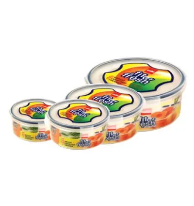 Cello Plastic Container Fit & Fresh Plain 300ml 600ml 1200ml & 2000ml 4pc Set
