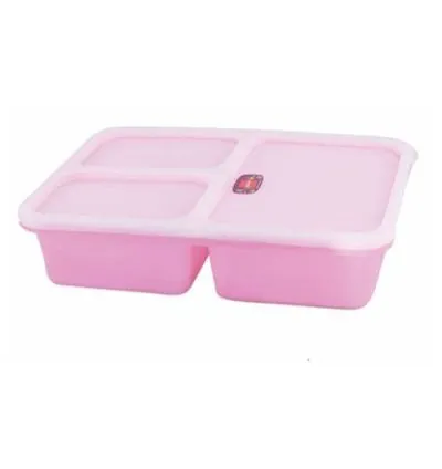 Cello Plastic Container 3 Partition With Lid Omega Lunch Box