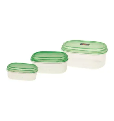 Cello Plastic Container Oval 165 x 125 x 75mm 3pc Set (Pack of 6)