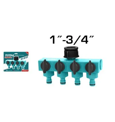 Total Garden Water Hose 4 Way Connector Plastic THHC604101